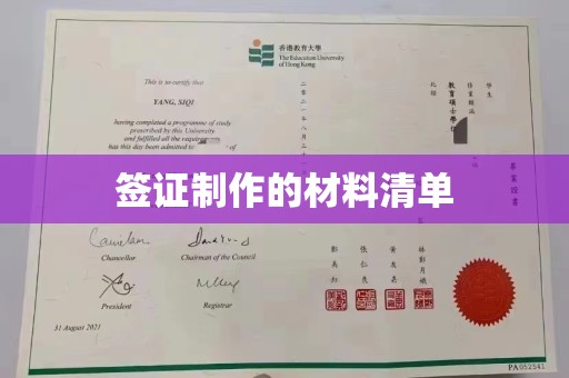 普陀签证制作的材料清单